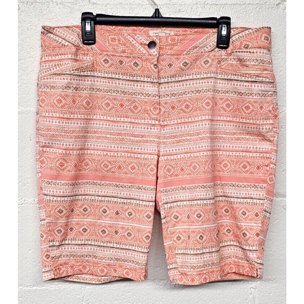 Recreation Shorts Women's 14 Pink Geometric Aztec Bermuda‎ Preppy Classic